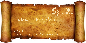 Szotyori Miklós névjegykártya