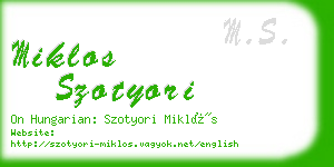 miklos szotyori business card